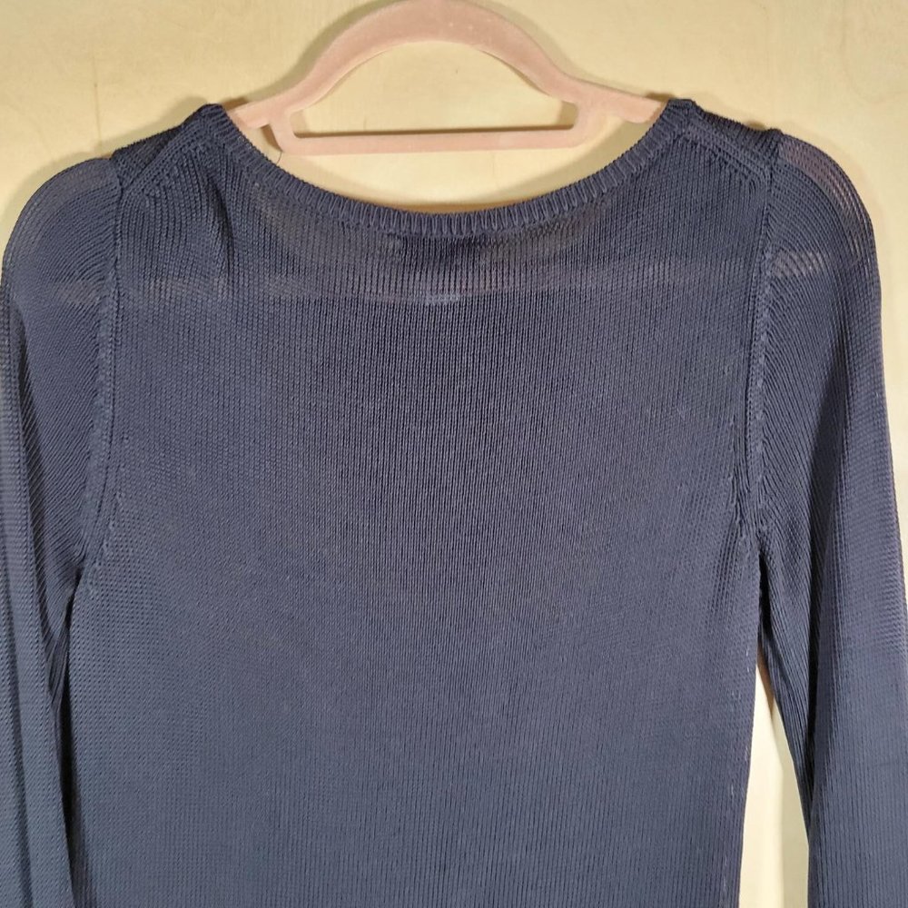 Talbots Black Bell Sleeve Long Tunic Lightweight Sweater Women Size S - Picture 7 of 9